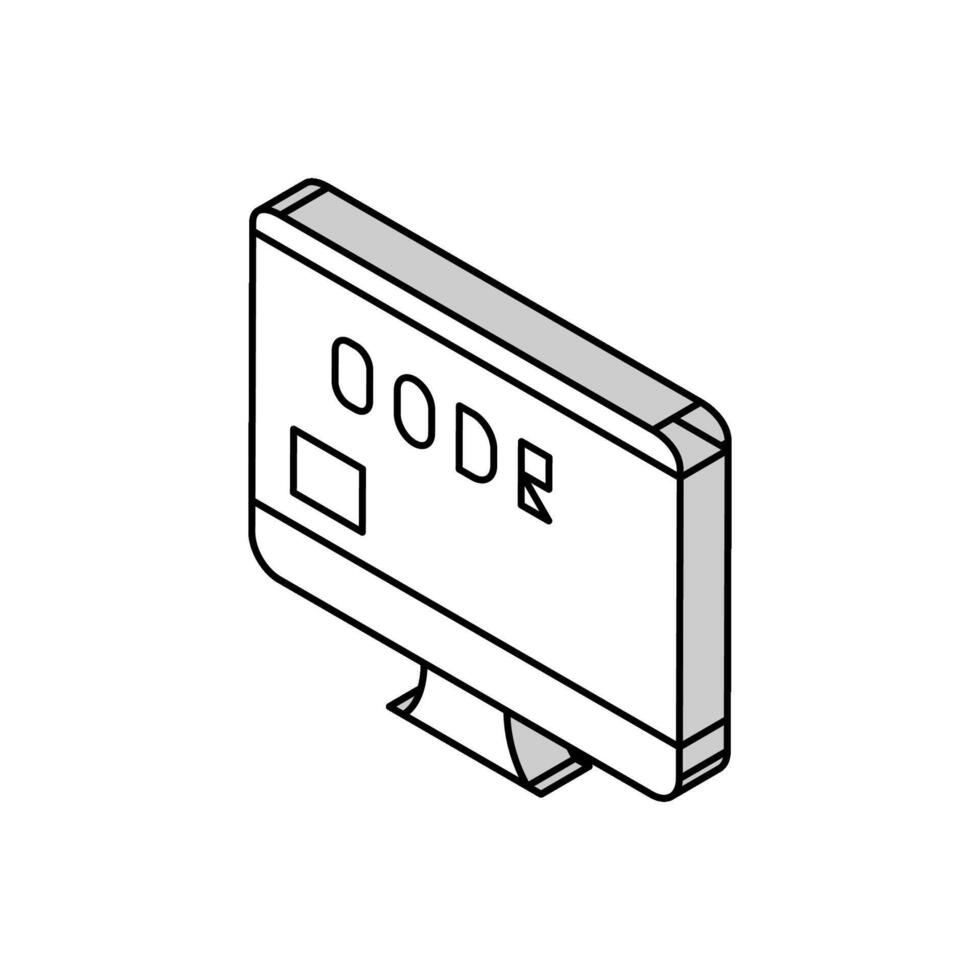 code sur ordinateur écran isométrique icône vecteur illustration