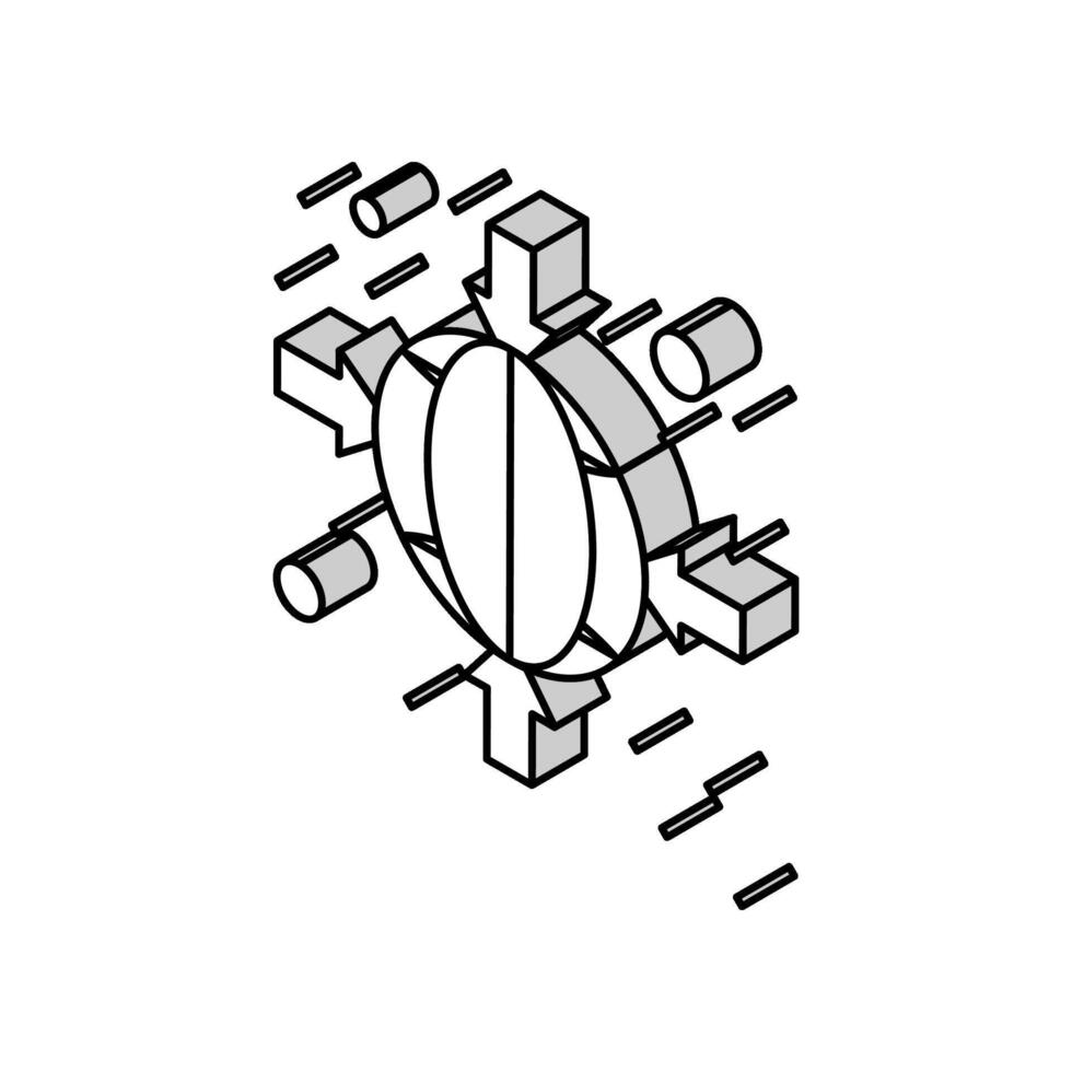 planète cible isométrique icône vecteur illustration