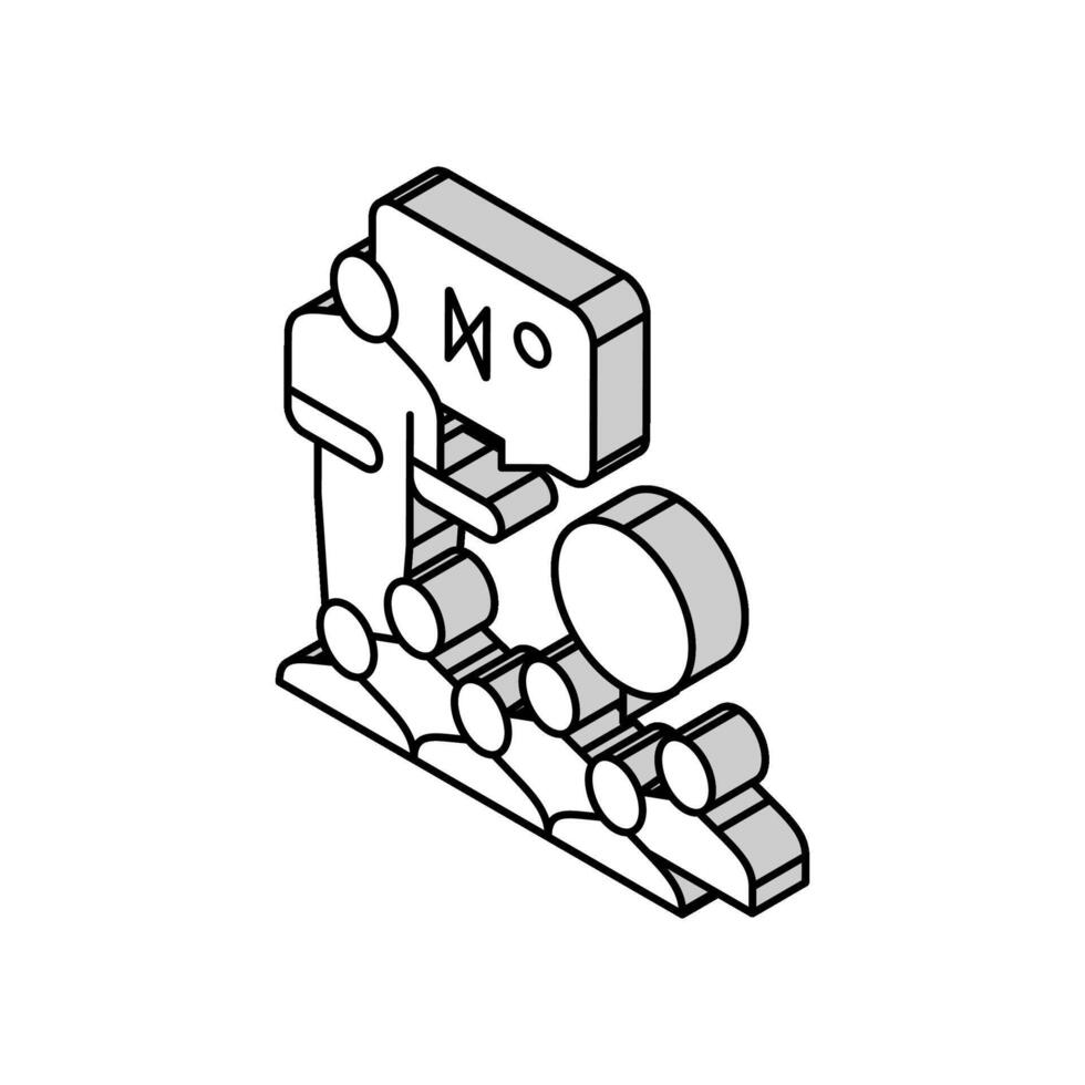 joueurs en jouant dans loto isométrique icône vecteur illustration