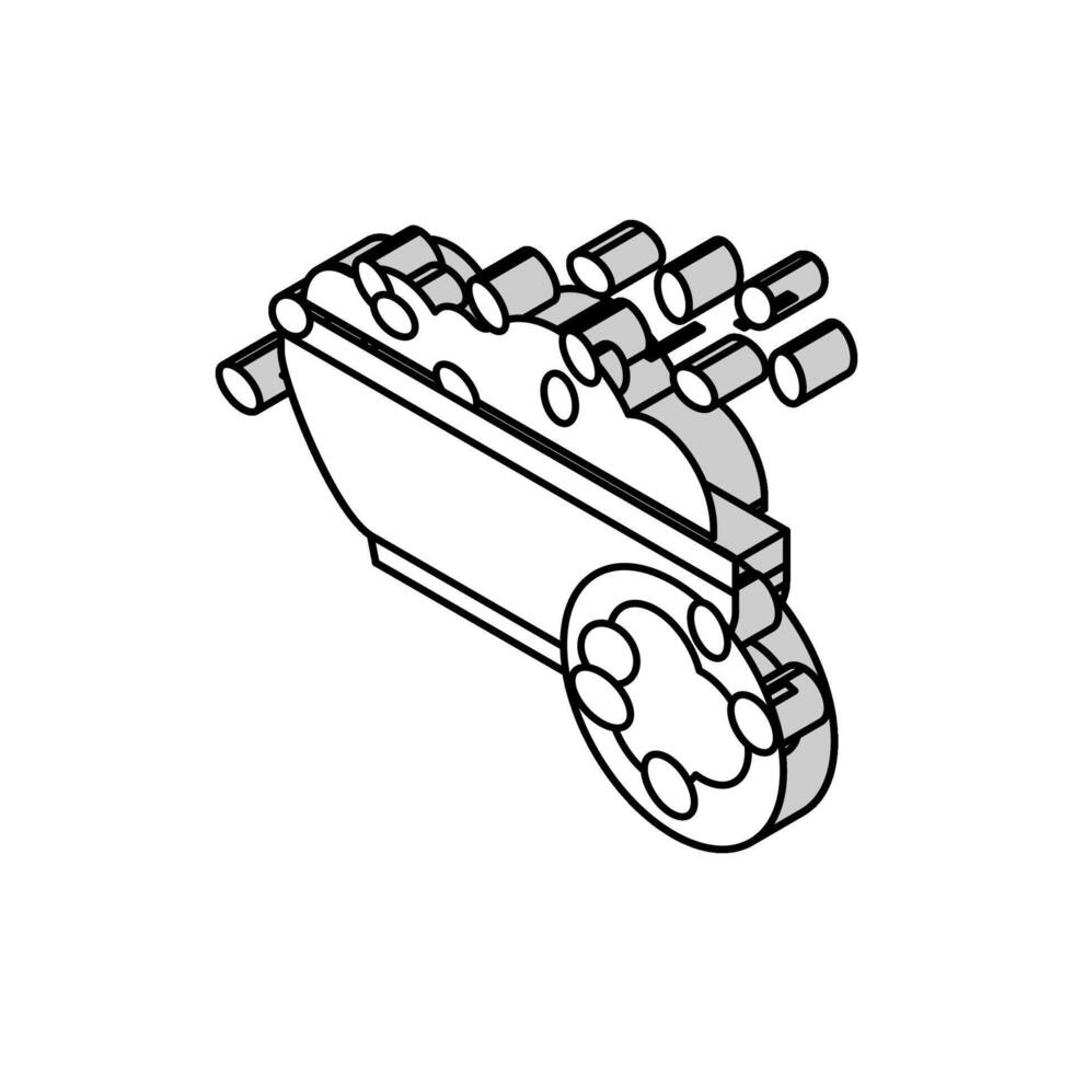 perle orge gruau isométrique icône vecteur illustration