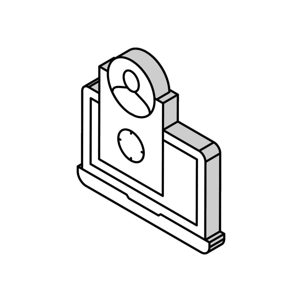 employé cible portable écran isométrique icône vecteur illustration