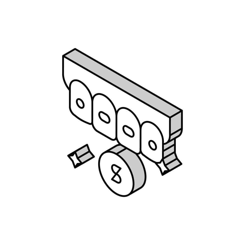 saphir Matériel dent un appareil dentaire isométrique icône vecteur illustration