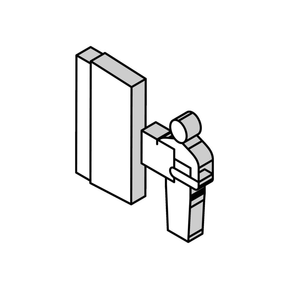 courrier livrer boîte isométrique icône vecteur illustration