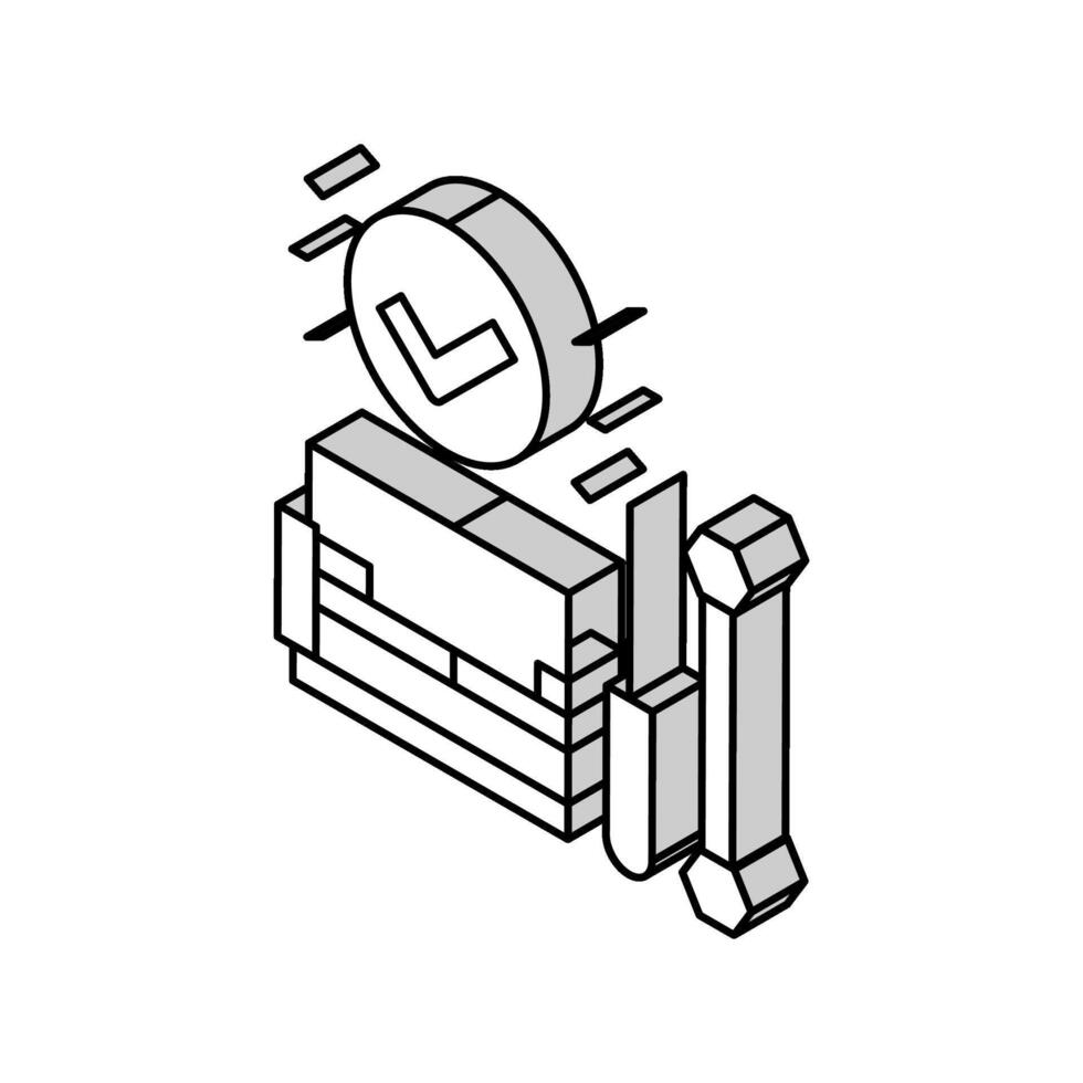 démontage et Assemblée de canapé isométrique icône vecteur illustration