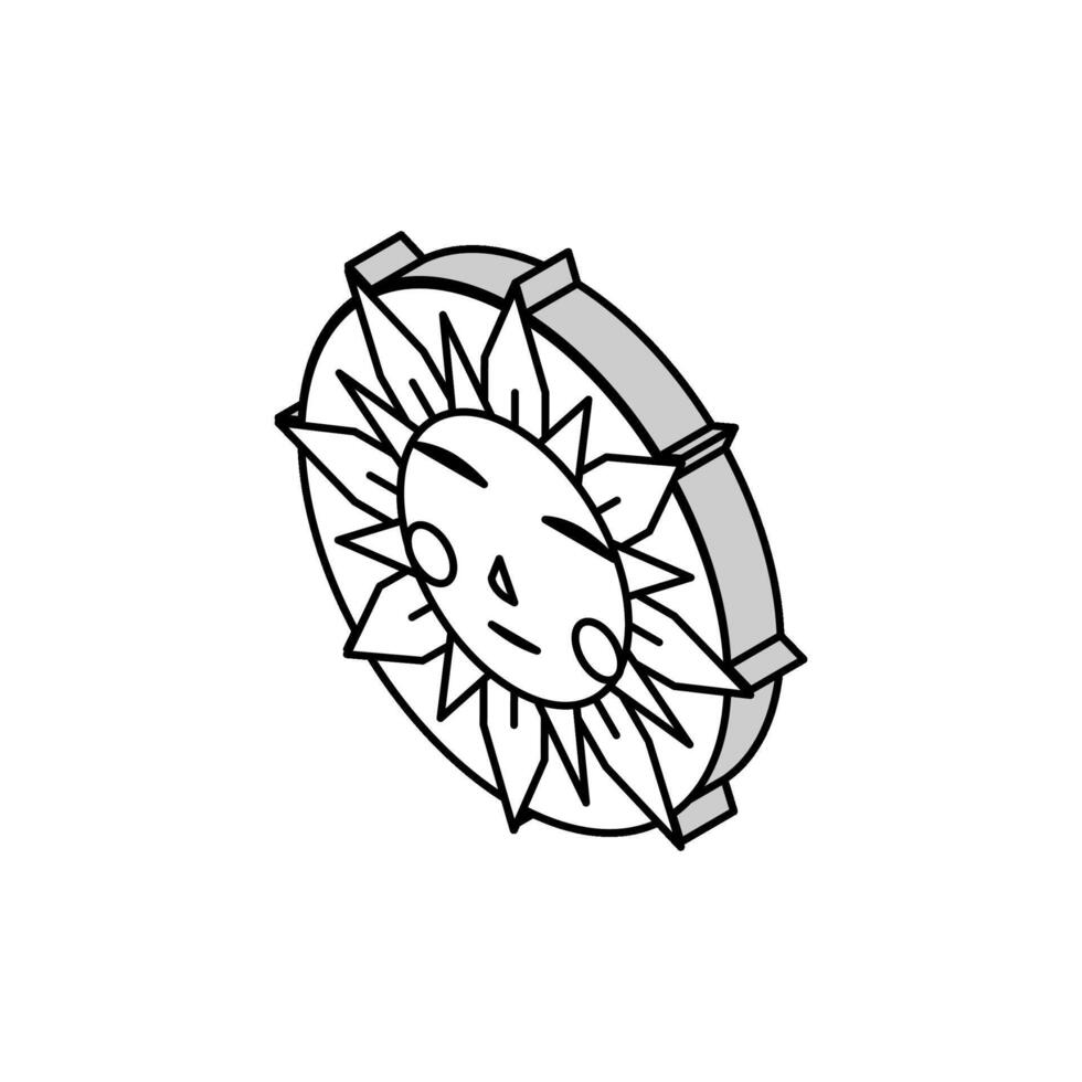 Soleil occulte symbole isométrique icône vecteur illustration