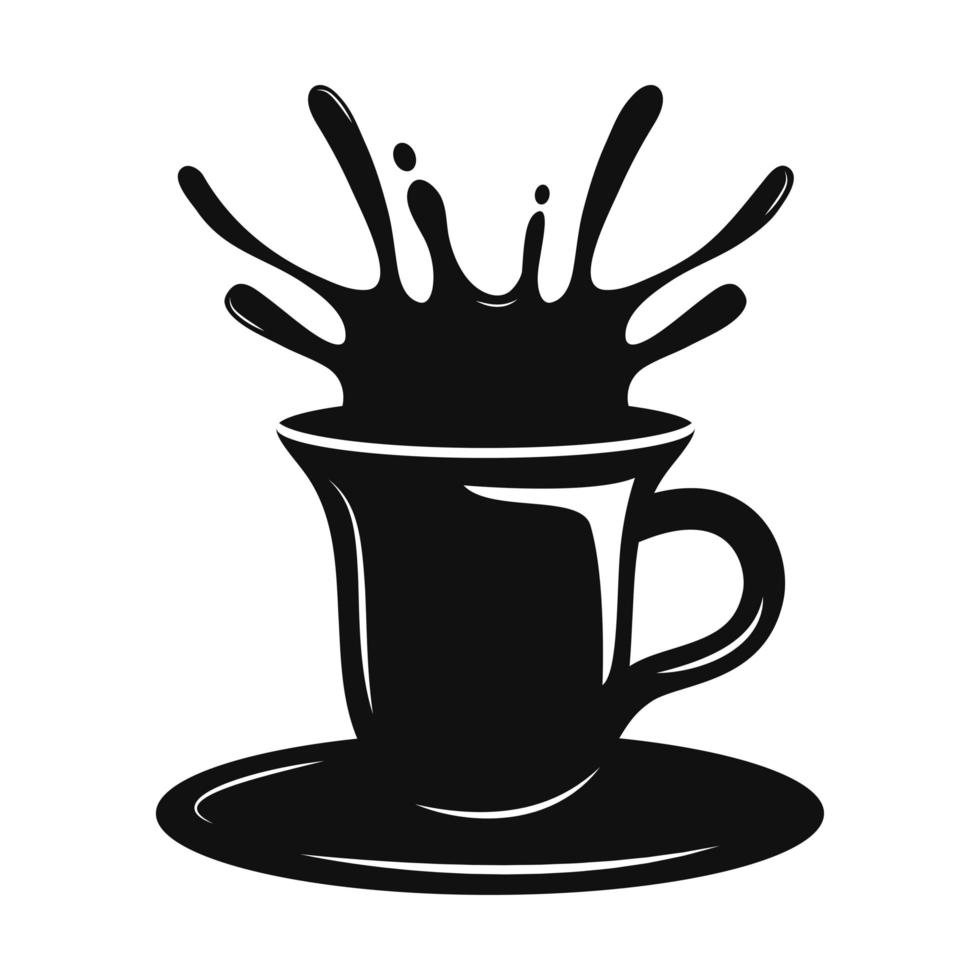 icône de silhouette de tasse de café noir vecteur