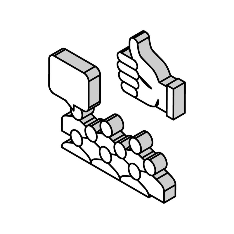 retour d'information crowdsourcing isométrique icône vecteur illustration plat