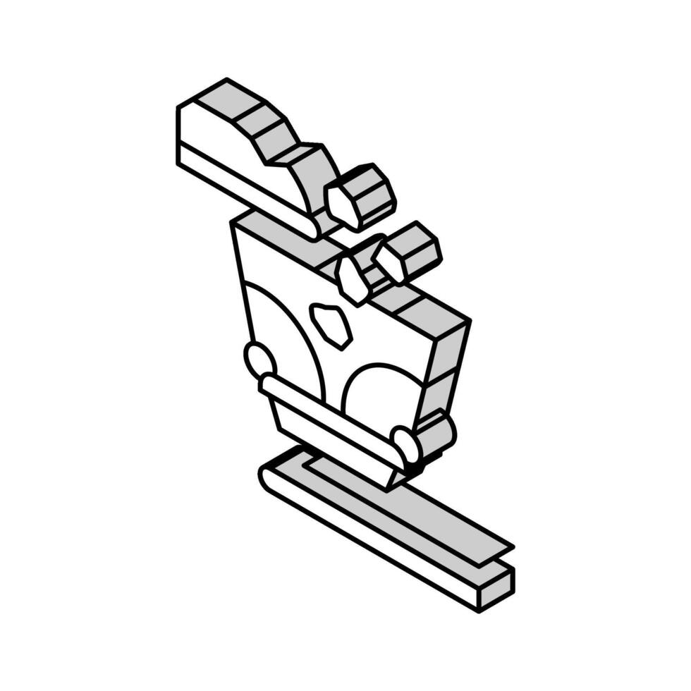 scission en haut aluminium production isométrique icône vecteur illustration