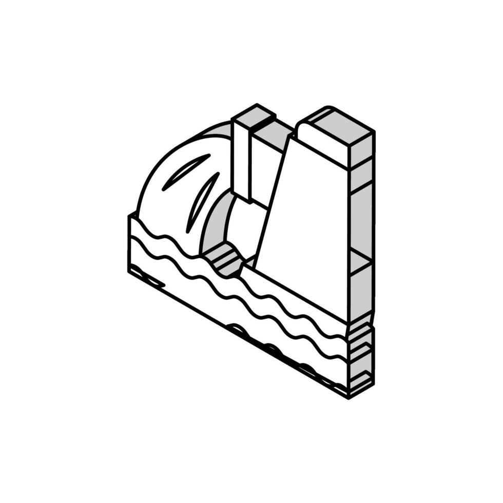 l'eau chute de drainage tuyau isométrique icône vecteur illustration