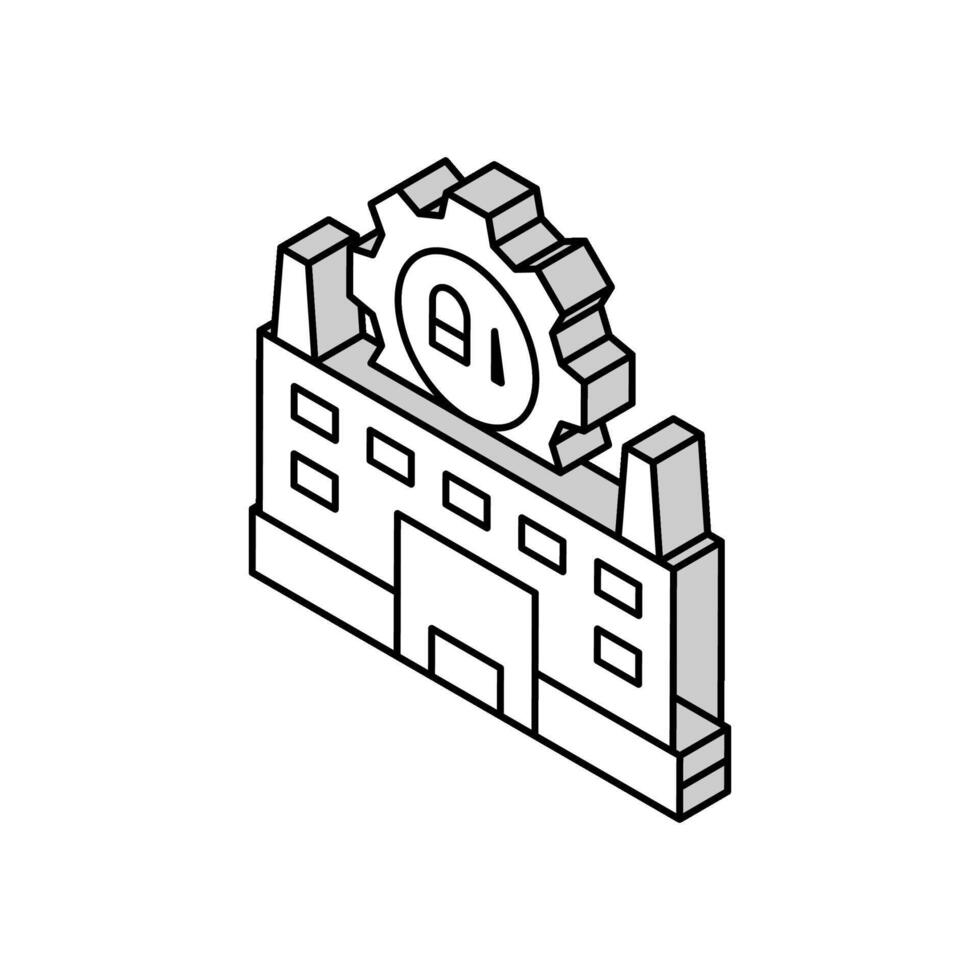 plante aluminium production isométrique icône vecteur illustration