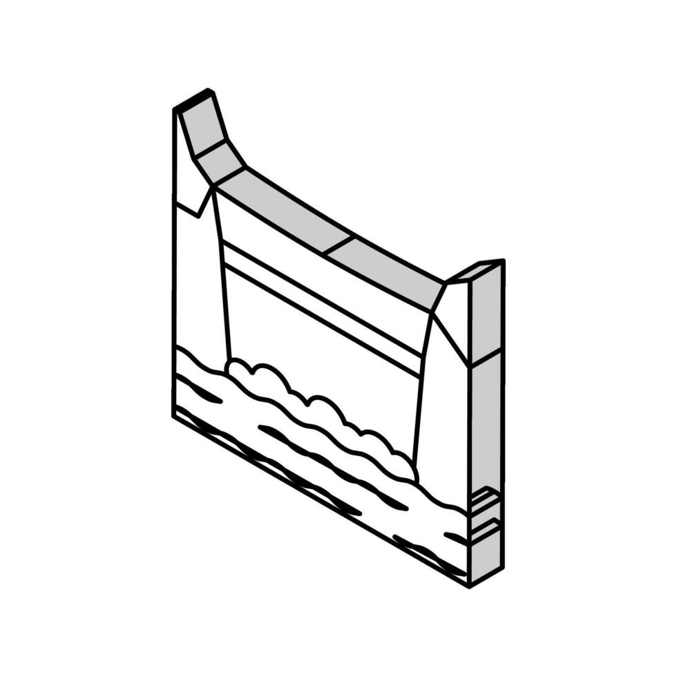 barrage béton isométrique icône vecteur illustration