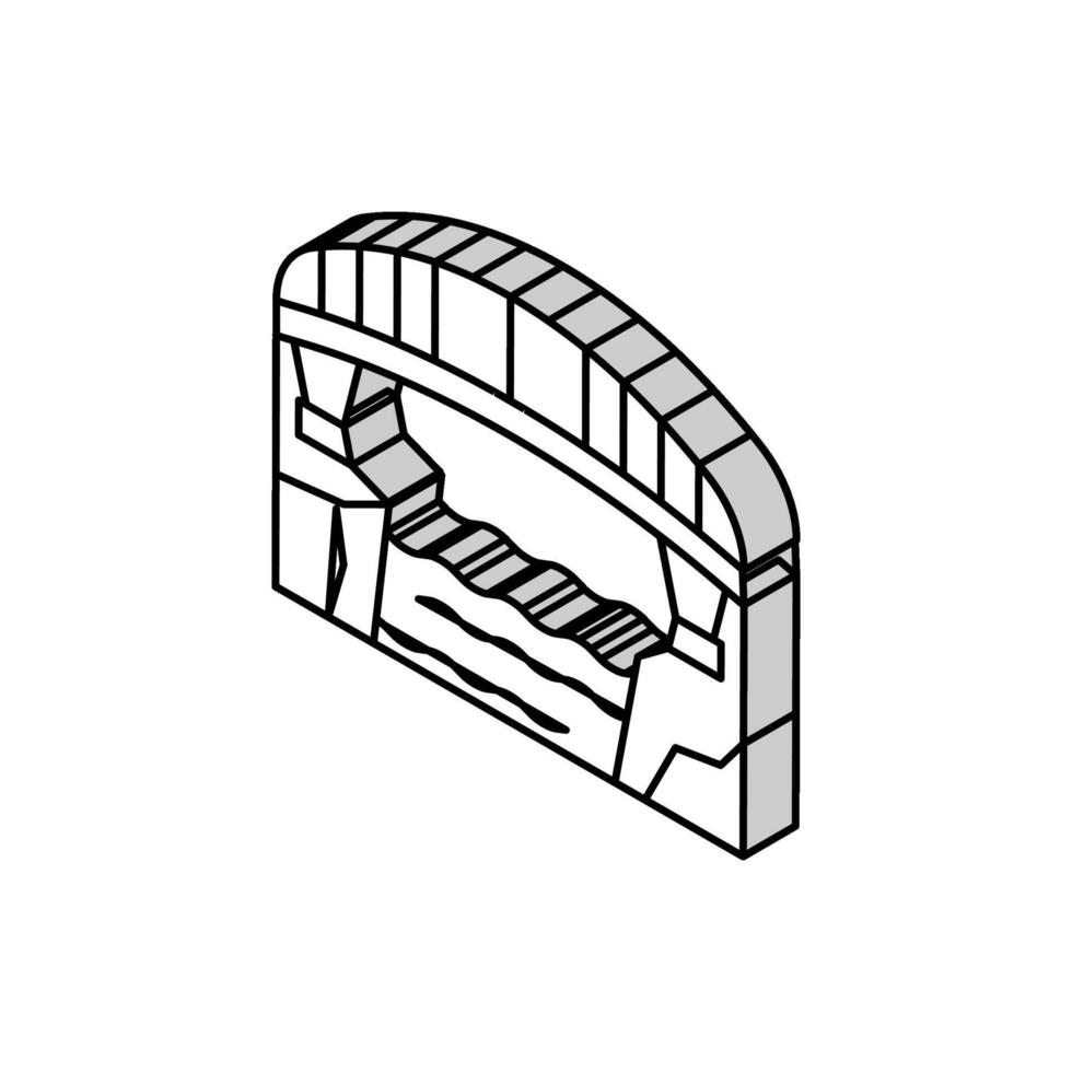 pont béton isométrique icône vecteur illustration