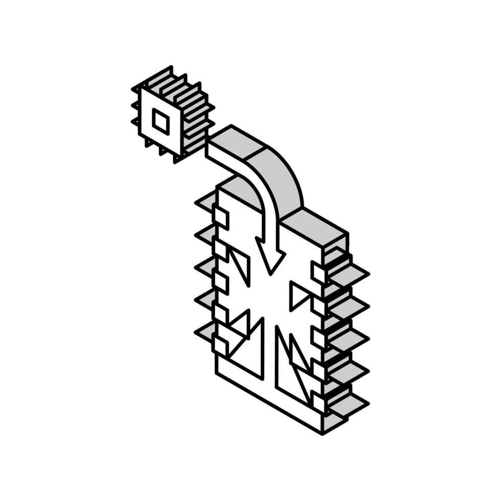 puce installation semi-conducteur fabrication isométrique icône vecteur illustration