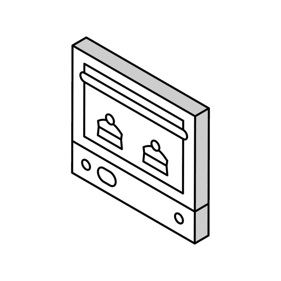 four cuisson dessert isométrique icône vecteur illustration