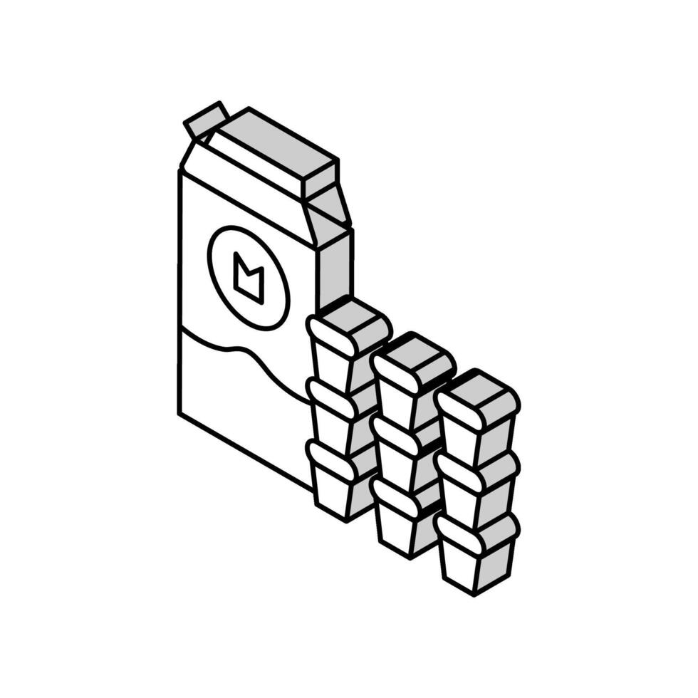 Lait et crème pour café isométrique icône vecteur illustration