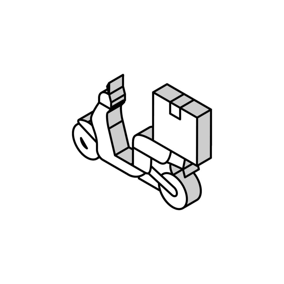 moto livraison isométrique icône vecteur illustration