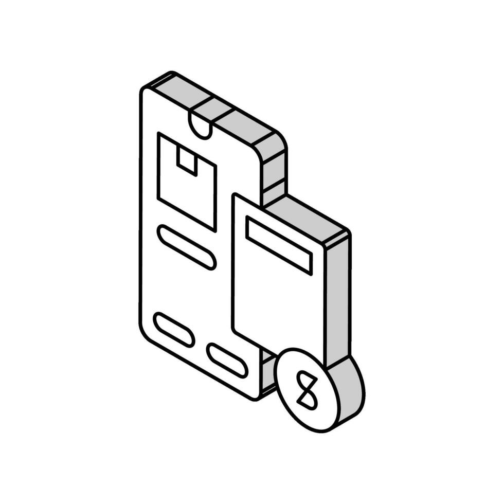 livraison calculatrice isométrique icône vecteur illustration