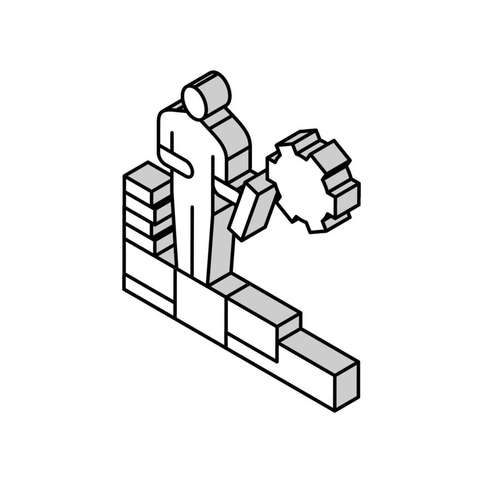 Maître carreleur isométrique icône vecteur illustration