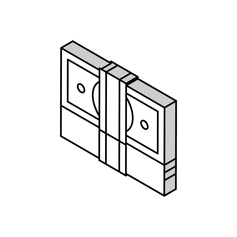 monopole billets de banque pack isométrique icône vecteur illustration