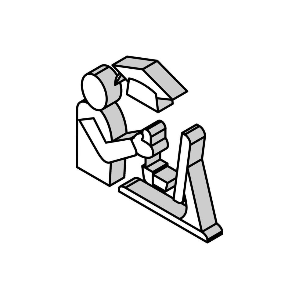 éducation vol simulateur sur ordinateur isométrique icône vecteur illustration