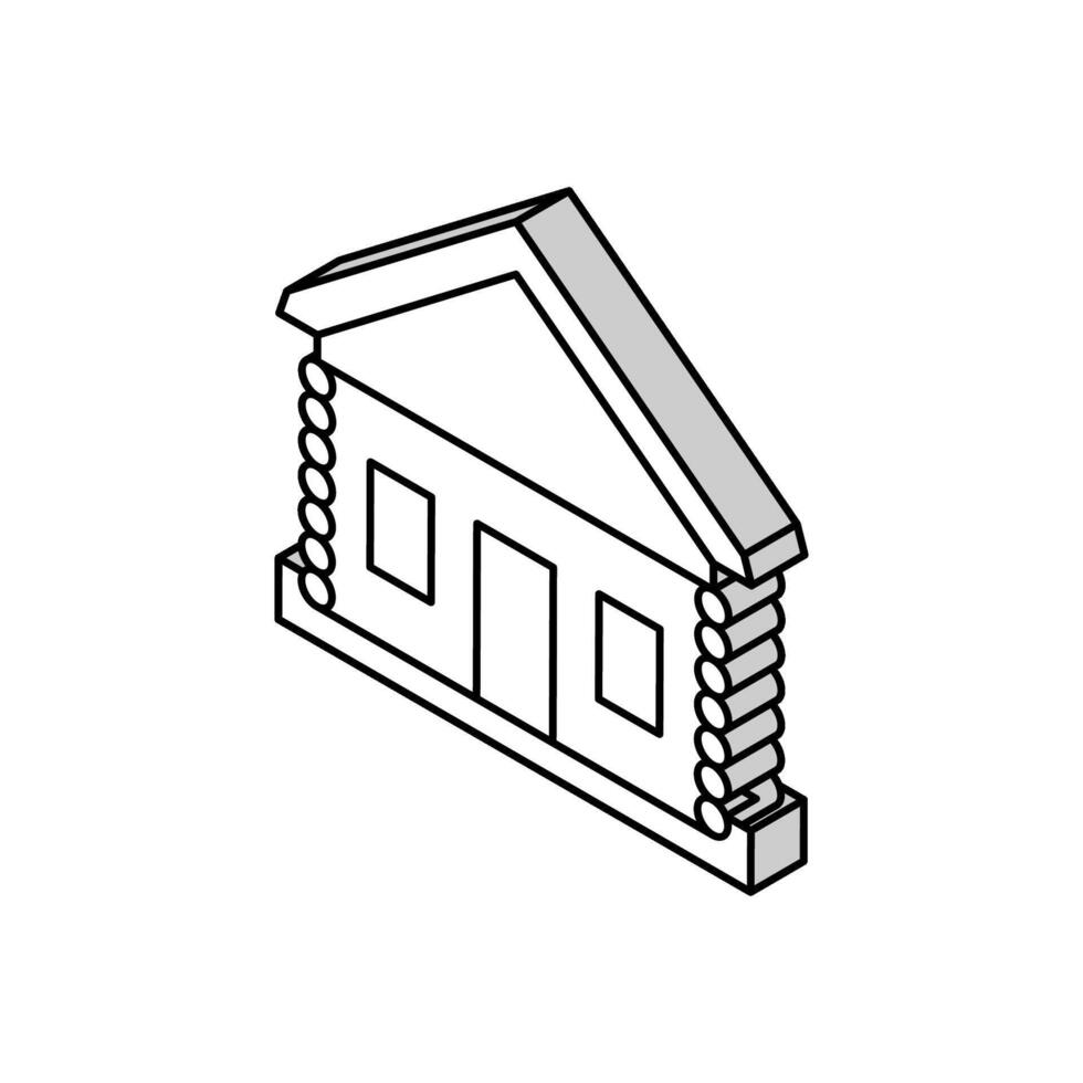 cabine maison isométrique icône vecteur illustration