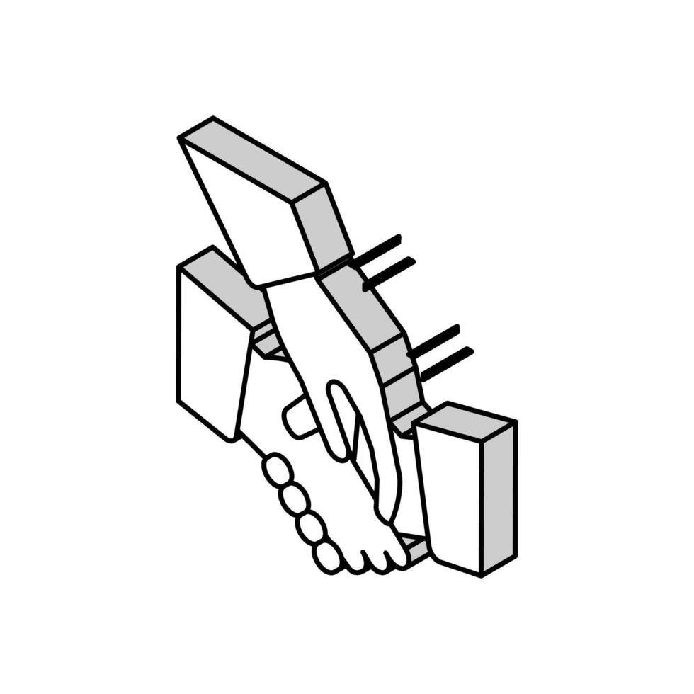 assistance dans maintenir affaires étiquette isométrique icône vecteur illustration