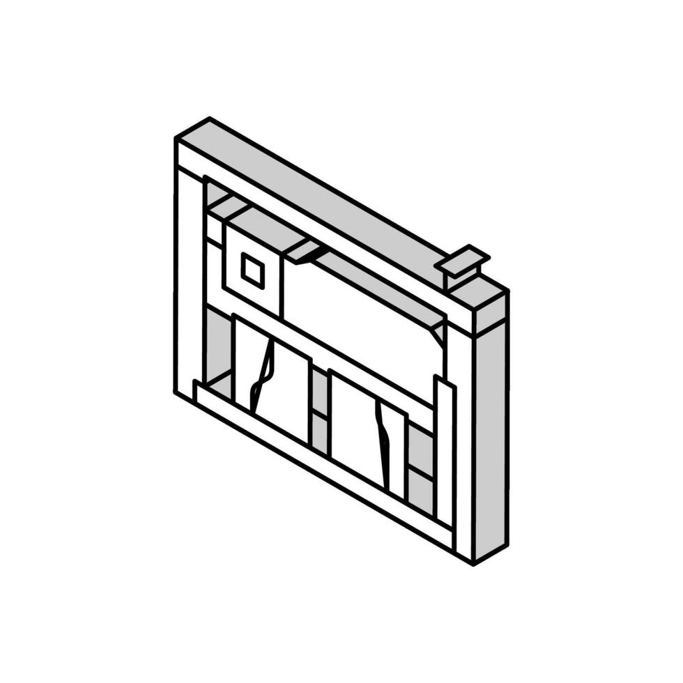 scierie machine isométrique icône vecteur illustration