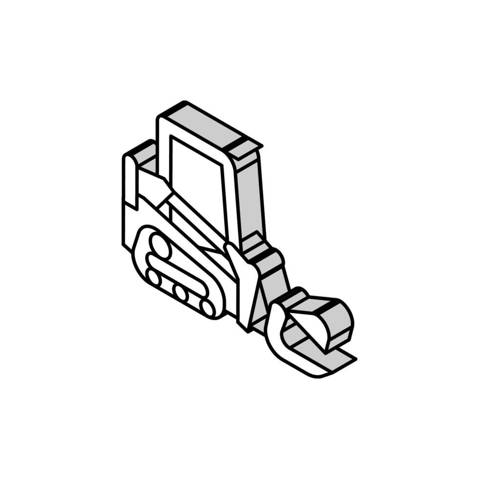 tracteur pour transport bois Charpente isométrique icône vecteur illustration