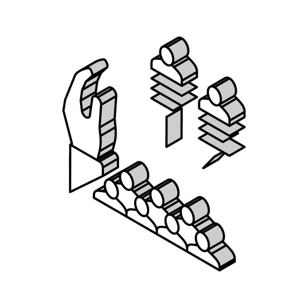 identification de la gestion équipe isométrique icône vecteur illustration