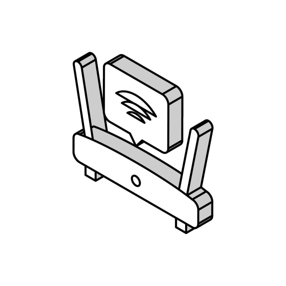 Wifi l'Internet dans motel isométrique icône vecteur illustration