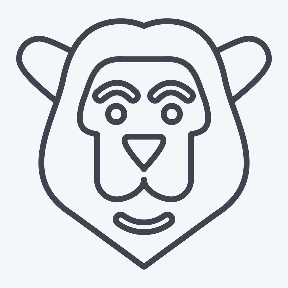 icône lion. en relation à Kenya symbole. ligne style. Facile conception modifiable. Facile illustration vecteur