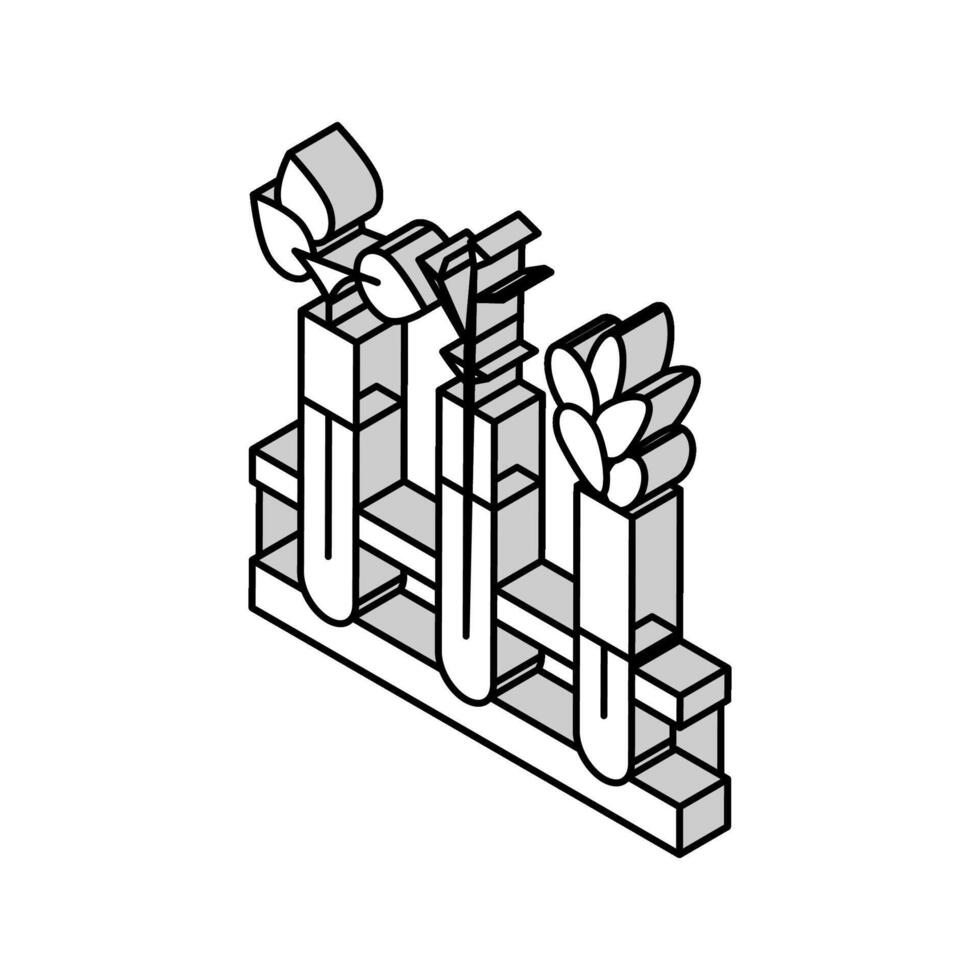 laboratoire plante croissance phytothérapie isométrique icône vecteur illustration