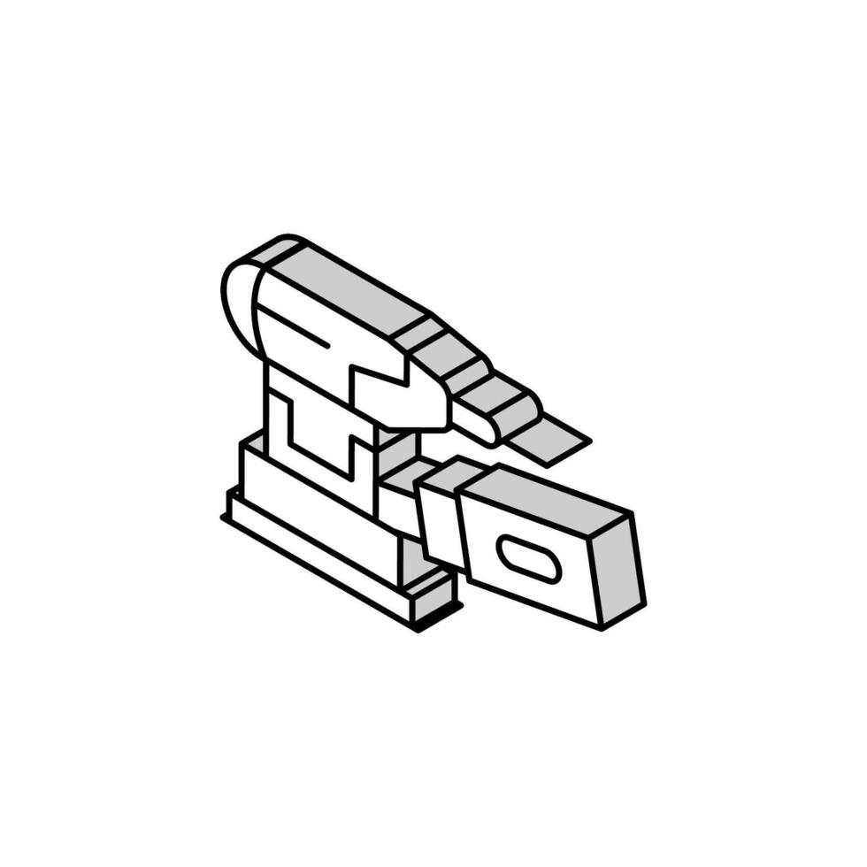 bois broyeur scierie équipement isométrique icône vecteur illustration