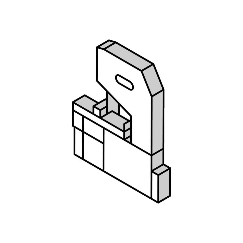 scierie usine machine isométrique icône vecteur illustration