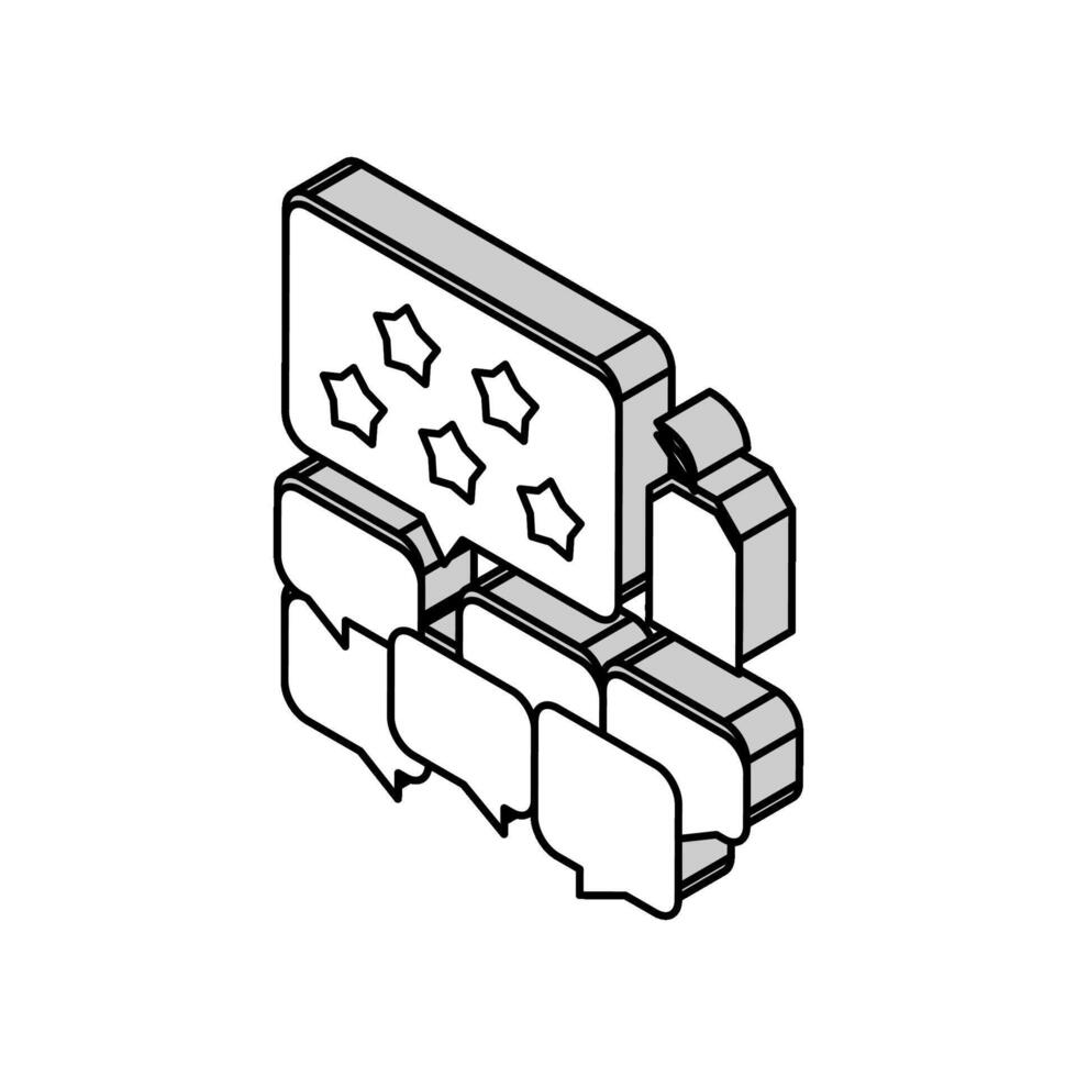 Commentaires réputation la gestion isométrique icône vecteur illustration