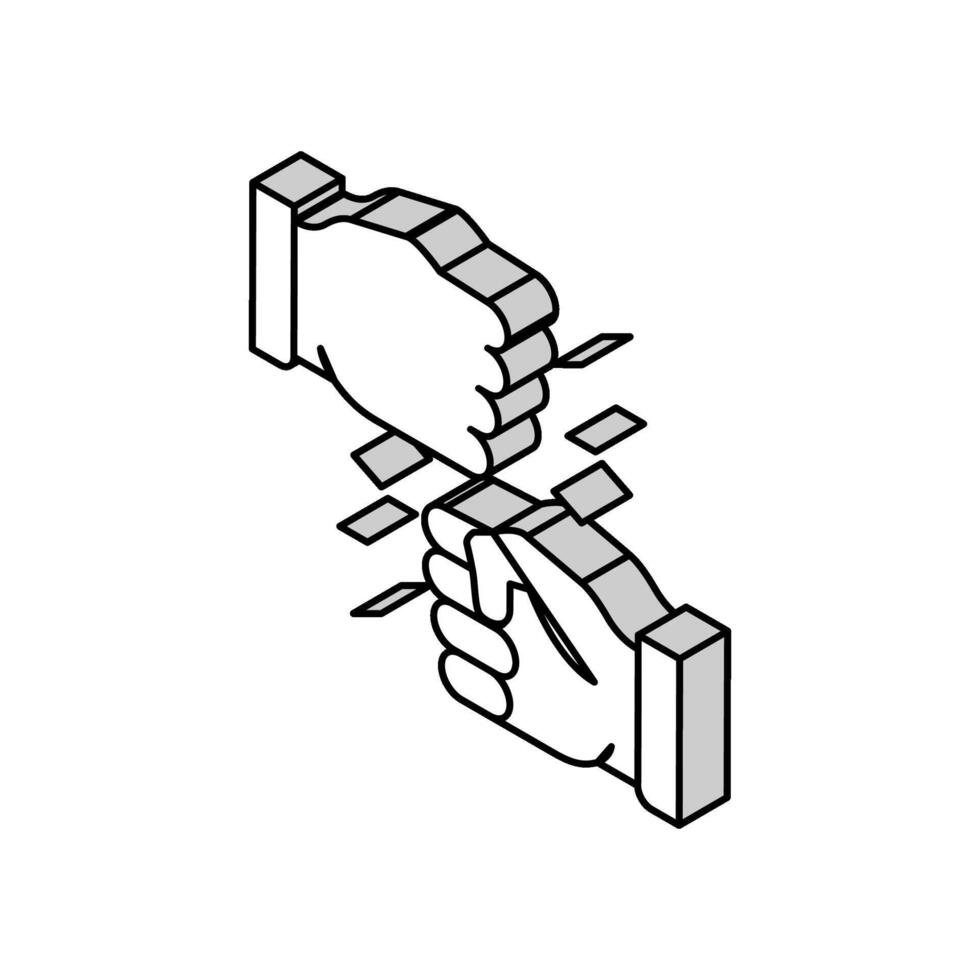 main contestation isométrique icône vecteur illustration