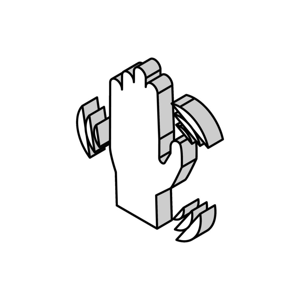 téméraire main isométrique icône vecteur illustration