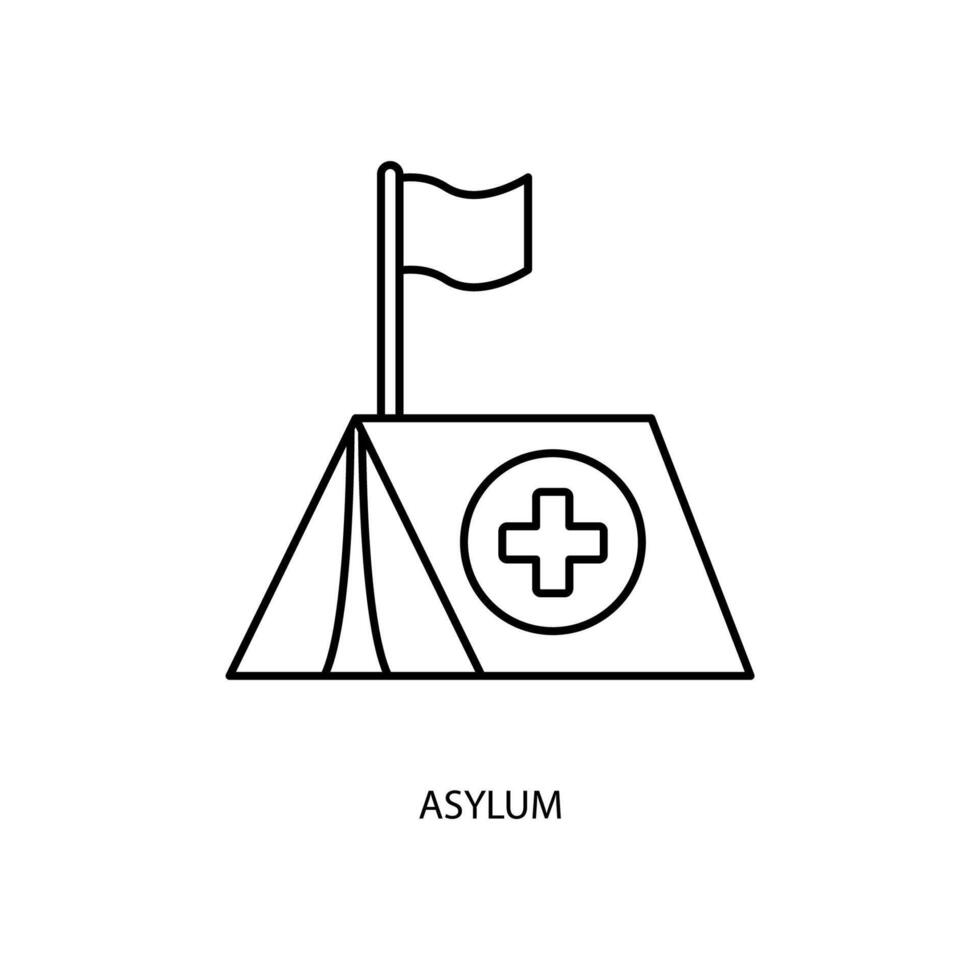 asile concept ligne icône. Facile élément illustration. asile concept contour symbole conception. vecteur