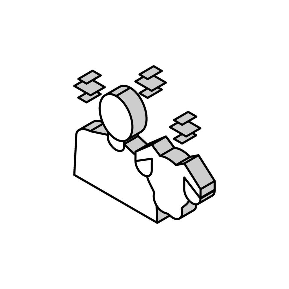 chien propriétaire isométrique icône vecteur illustration