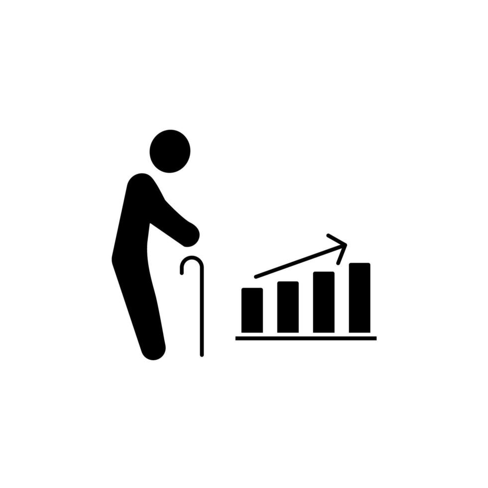 vieillissement population concept ligne icône. Facile élément illustration. vieillissement population concept contour symbole conception. vecteur