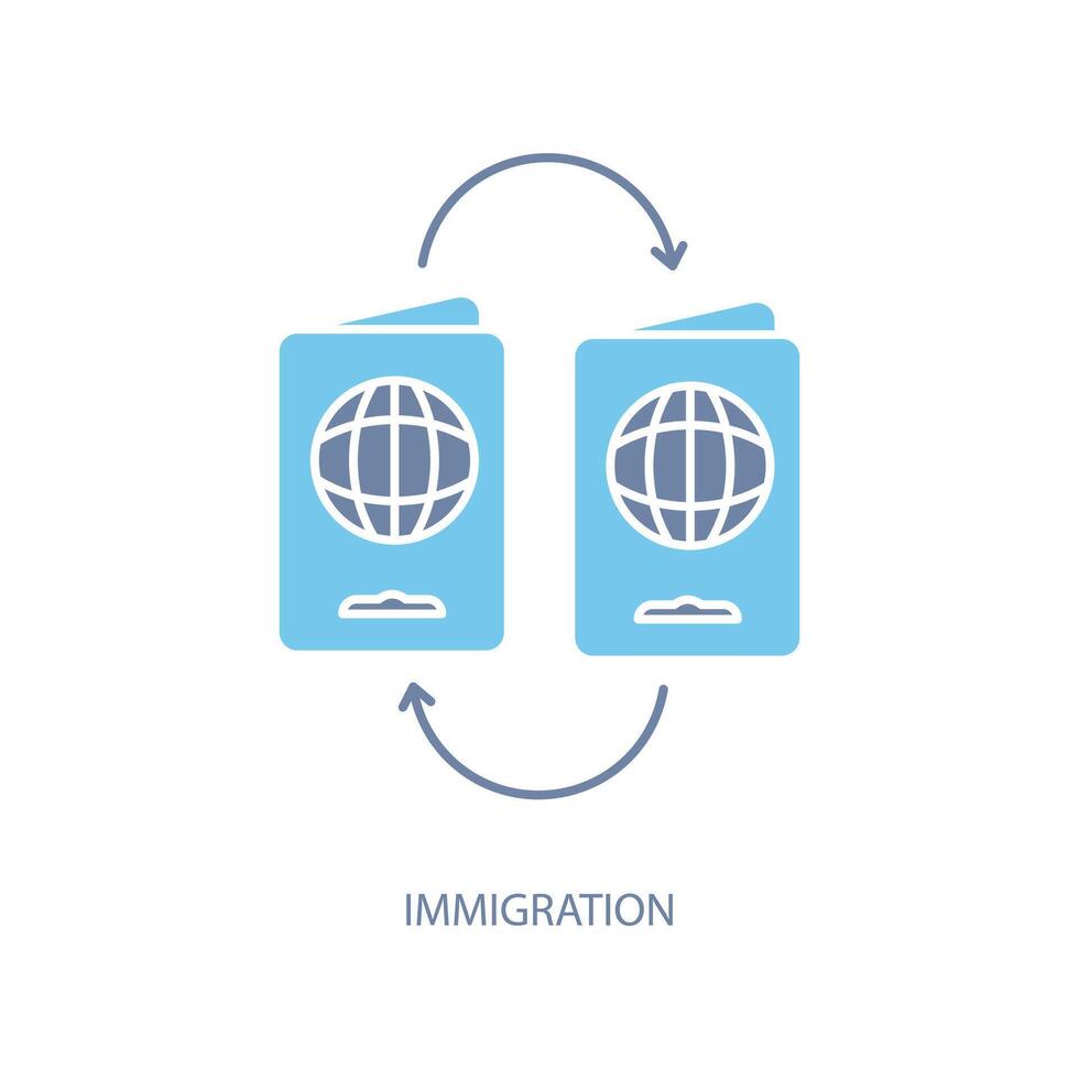 immigration concept ligne icône. Facile élément illustration. immigration concept contour symbole conception. vecteur