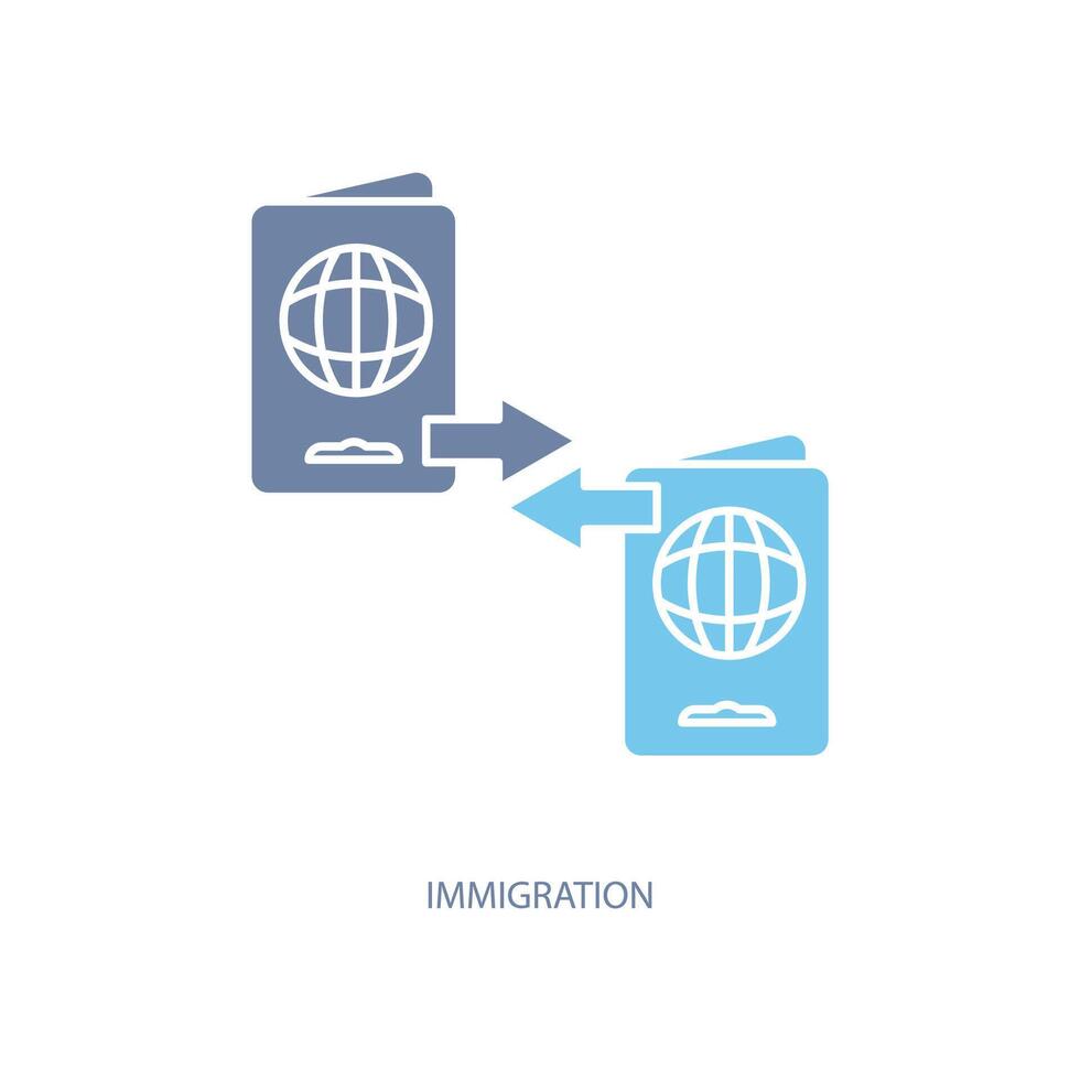 immigration concept ligne icône. Facile élément illustration. immigration concept contour symbole conception. vecteur