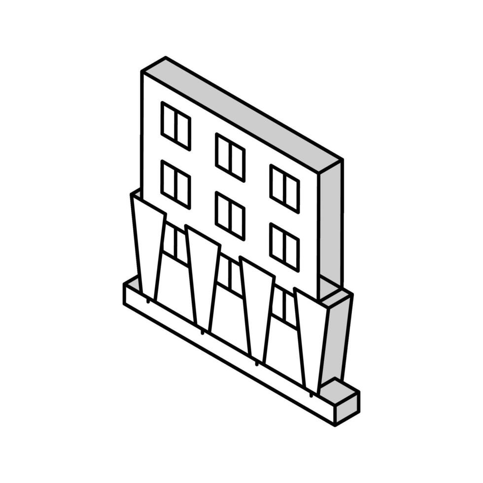 bâtiment éclairage isométrique icône vecteur illustration