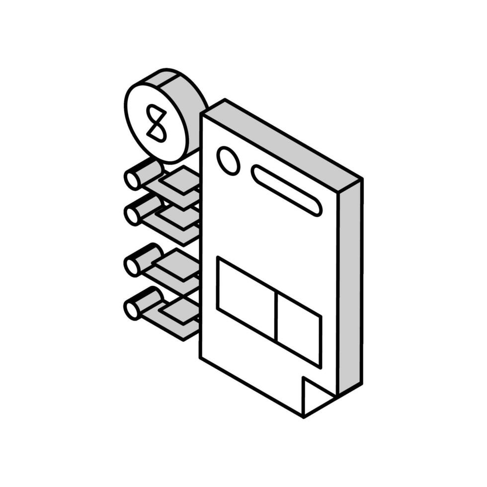 fournir information sur en espèces couler isométrique icône vecteur illustration