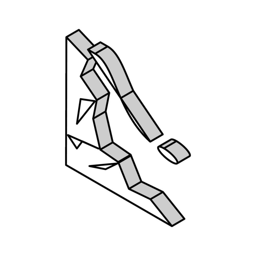 sauter de Montagne isométrique icône vecteur illustration