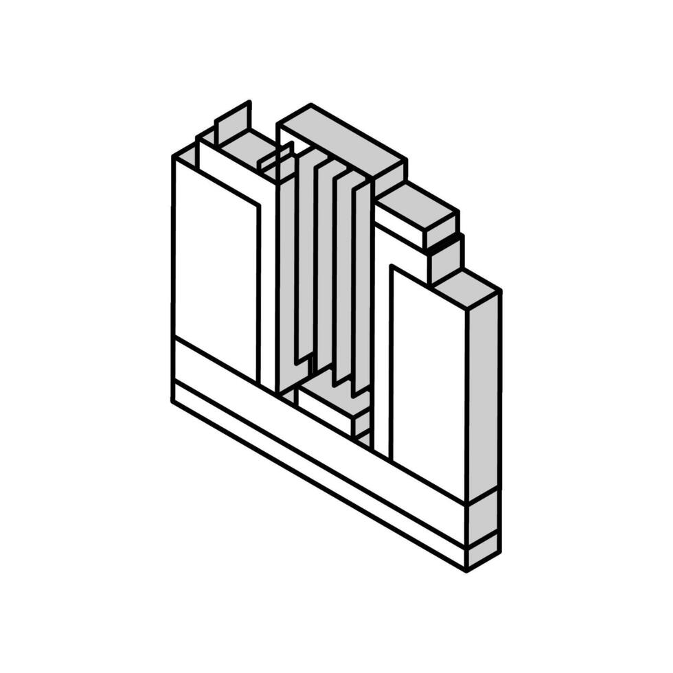 terre de haute monter bâtiments isométrique icône vecteur illustration