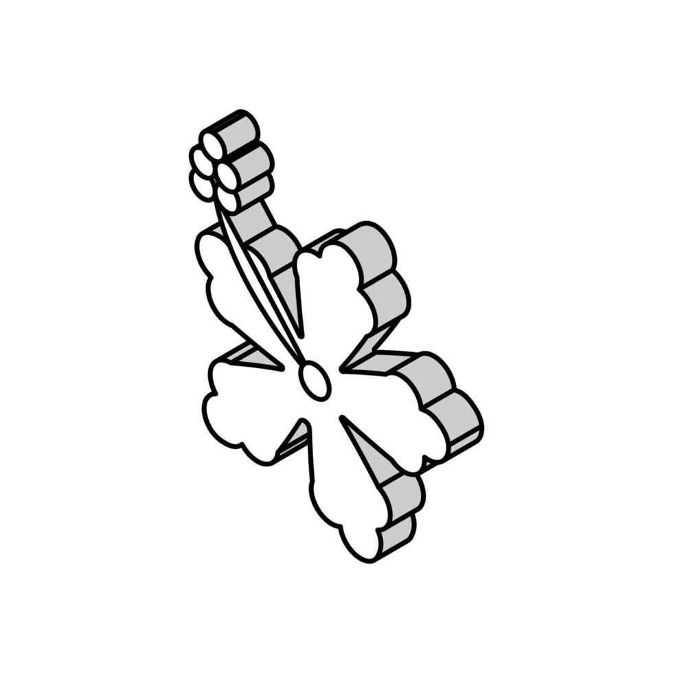 hibiscus fleur Hawaii isométrique icône vecteur illustration