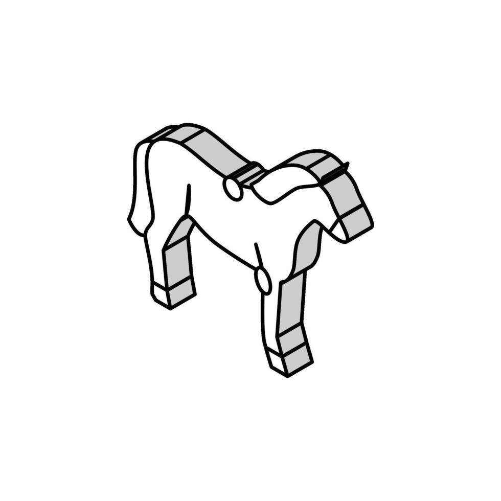brucellose cheval isométrique icône vecteur illustration