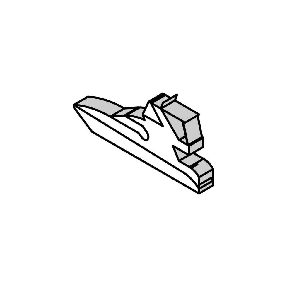 sedan pont bateau isométrique icône vecteur illustration