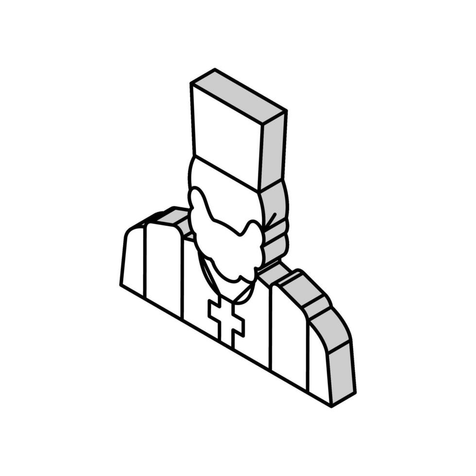 prêtre christianisme isométrique icône vecteur illustration